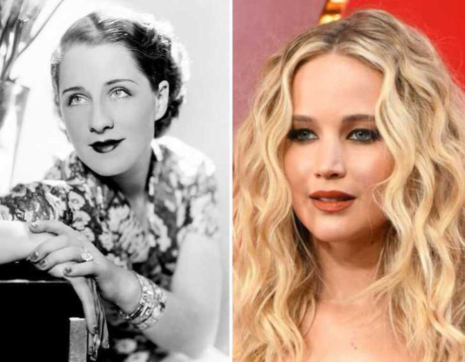 10 عکسی که تفاوت روند پیری در گذشته و حال را نشان می‌دهند نورما شیرر و جنیفر لارنس، ۲۷ ساله 