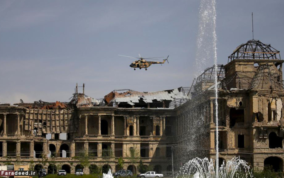 هلیکوپتر نظامی ارتش حامل اشرف غنی، رئیس جمهور افغانستان در کابل