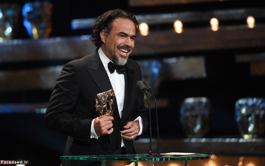 الخاندرو گونزالس ایناریتو پس از دریافت جایزه سینمایی بفتا برای فیلم بازگشته Jonathan Hordle/REX/Shutterstock/