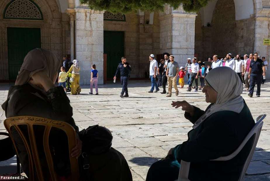 زنان فلسطینی در نزدیکی مسجدالاقصی