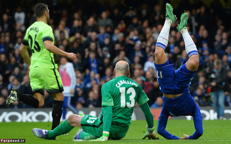 مسابقه جام حذفی بین چلسی و منچستر سیتی در ورزشگاه استمفورد بریج در لندن. (AFP)