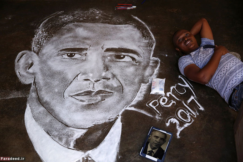 تصویر نمکی اوباما در پرتوریا، آفریقای جنوبی