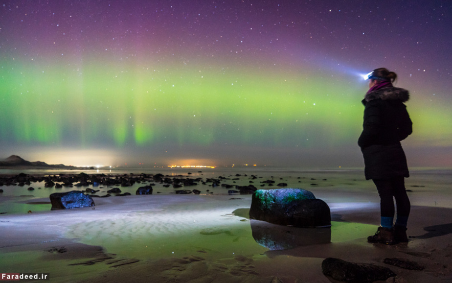 درخشش شفق شمالی در اسکاتلند