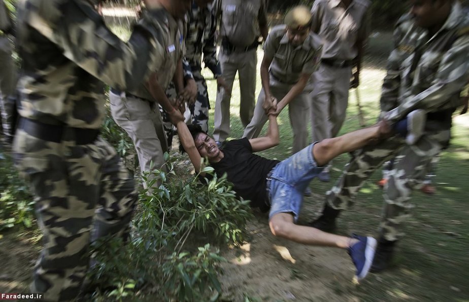 دستگیری جوان تبعیدی تبتی مقابل سفارت چین در هند 