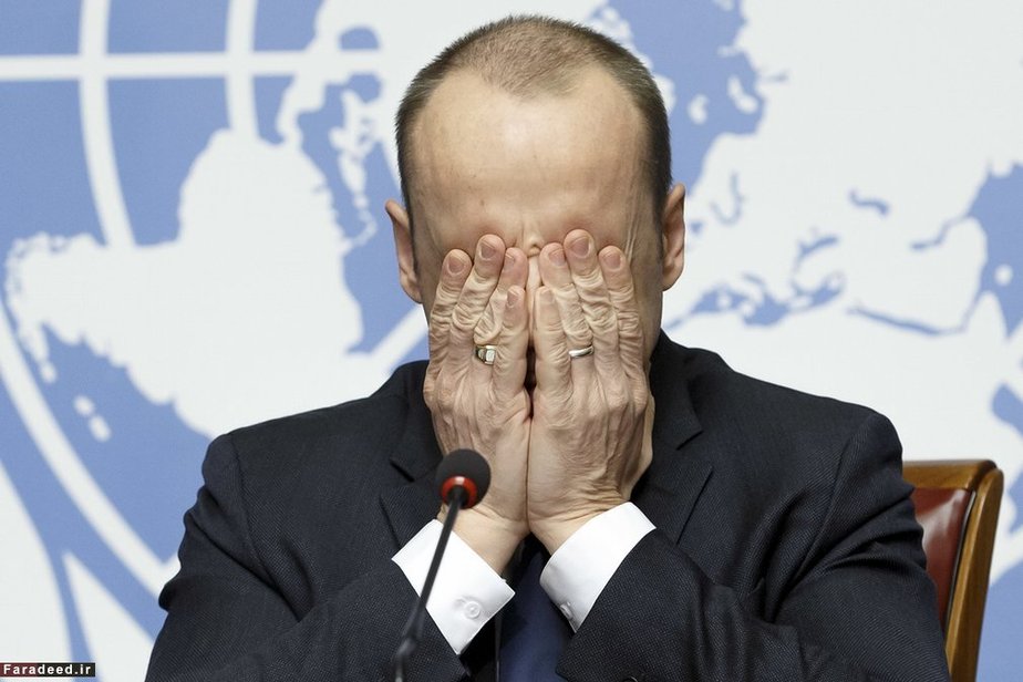 مانوئل فونتین، یکی از مدیران یونیسف در کنفرانس مطبوعاتی در ژنو