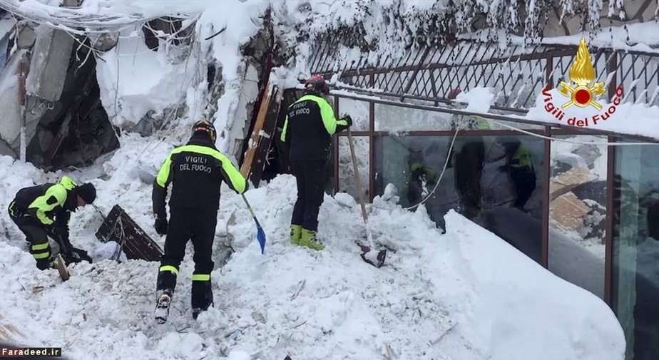 ریزش بهمن در ایتالیا