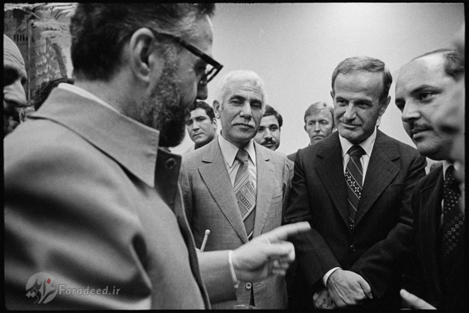ملاقات ابراهیم یزدی و حافظ اسد در حاشیه نشست سران کشورهای عدم تعهد در هاوانا. شهریور 1358