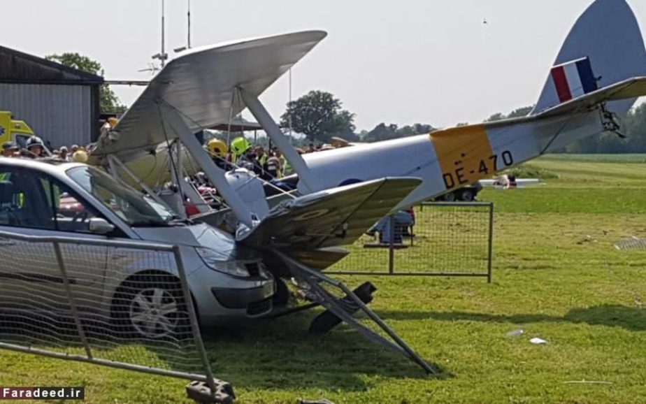 سقوط هواپیمای دو باله در فرودگاه صحرایی بریمپتون