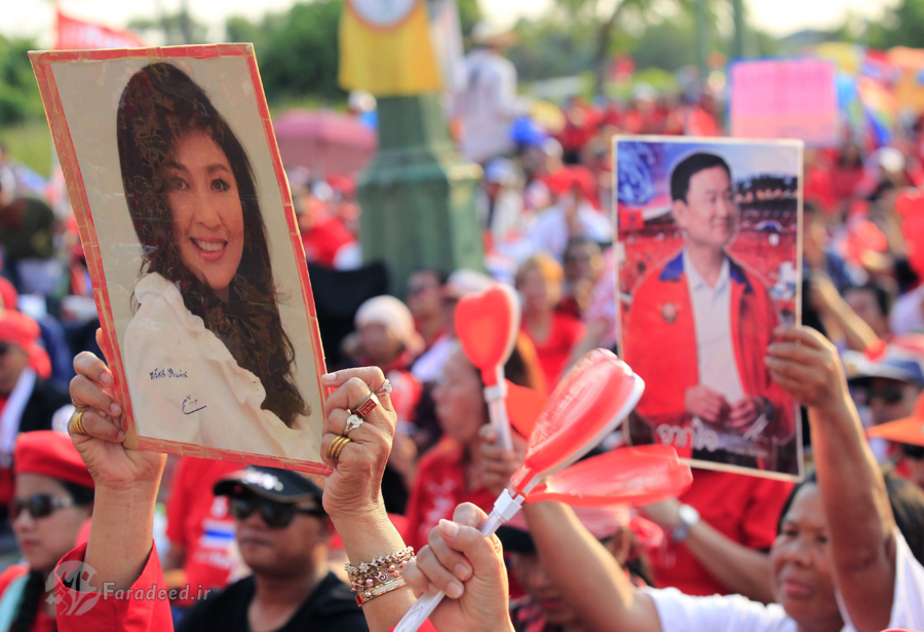 راهپیمایی هواداران شیناواترا در حمایت از نخست وزیر در بانکوک. سال 2014