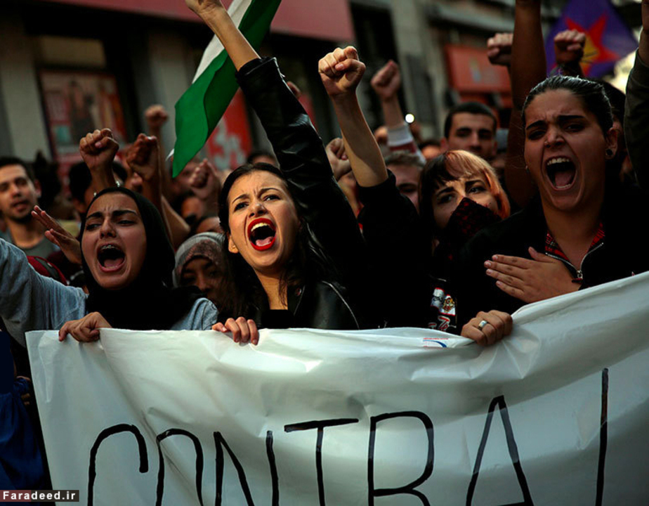 تظاهرات دانشجویان در مادرید، در اعتراض به کاهش بودجه آموزشی اسپانیا