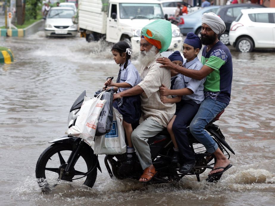 باران شدید در آمریتسار هند